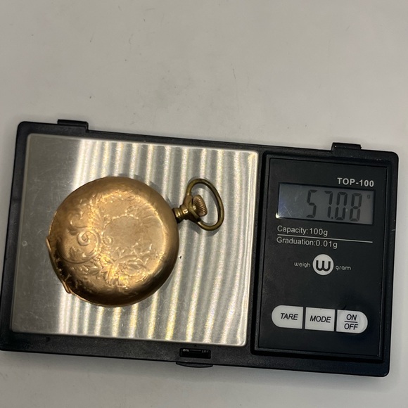 Hampden antique gold filled ornate engraved pocket watch NOT working vintage
